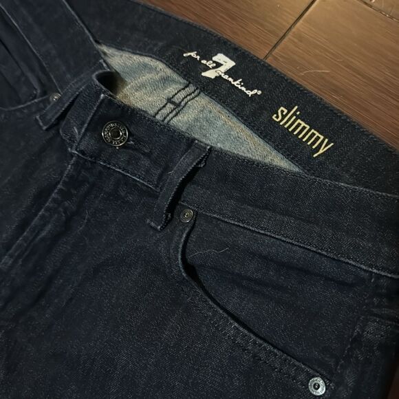 Womens 7 for All Mankind Dark Blue Jeans Skinny Jeans - Size 31 - Never Worn - Picture 2 of 4